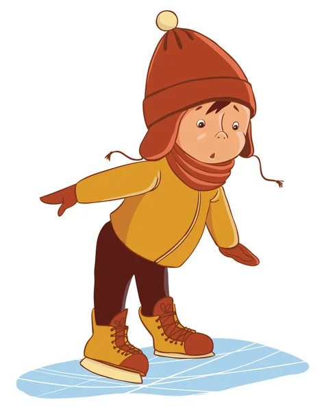 Niño en patines — Vector de stock