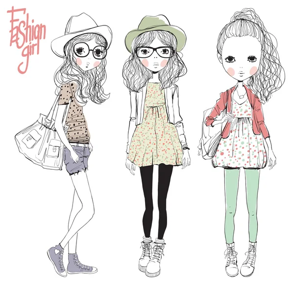 Illustration de mode filles — Image vectorielle