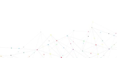 Noktaları ve çizgileri birleştiren soyut çokgen arkaplan. Küresel ağ bağlantısı, dijital teknoloji ve iletişim kavramı