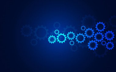 Çarklar ve dişli tekerlek mekanizmaları. Yüksek teknoloji dijital teknoloji ve mühendislik. Soyut teknik arkaplan