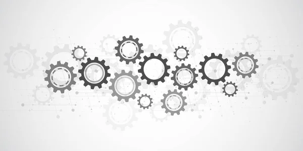 Çarklar ve dişli tekerlek mekanizmaları. Yüksek teknoloji dijital teknoloji ve mühendislik. Soyut teknik arkaplan