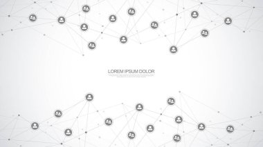 İnsanları birbirine bağlamak, iletişim konsepti, sosyal ağ. Vektör illüstrasyonu