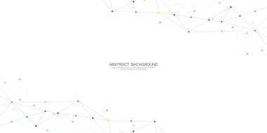 Noktaları ve çizgileri birleştiren soyut geometrik arkaplan. Soyut pleksus dokusu ve iletişim konsepti