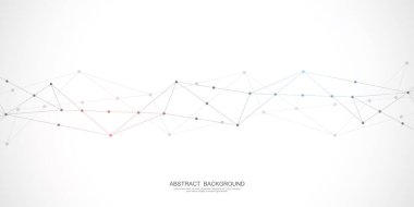Noktaları ve çizgileri birleştiren soyut geometrik arkaplan. Soyut pleksus dokusu ve iletişim konsepti