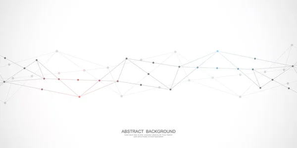 Fundo geométrico abstrato com pontos de conexão e linhas. Textura do plexo abstrato e conceito de comunicação — Vetor de Stock