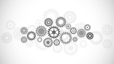 Çarklar ve dişli tekerlek mekanizmaları. Yüksek teknoloji dijital teknoloji ve mühendislik. Soyut teknik arkaplan