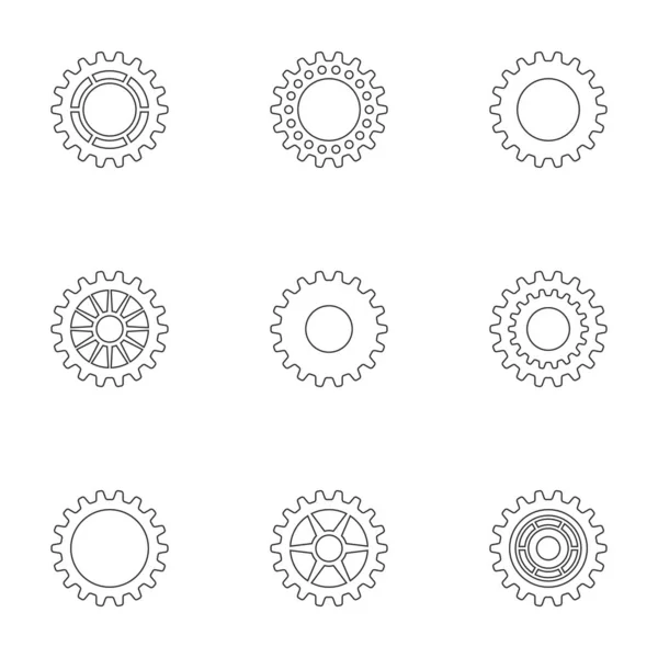 Icon Set Cogs Wheels Mechanisms Vector Illustration — Stock Vector