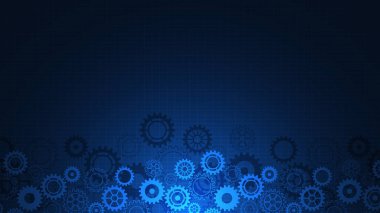 Cogs and gear wheel mechanisms. Concepts and ideas for hi-tech digital technology and engineering design. Abstract technical background of mechanical engineering. Vector illustration