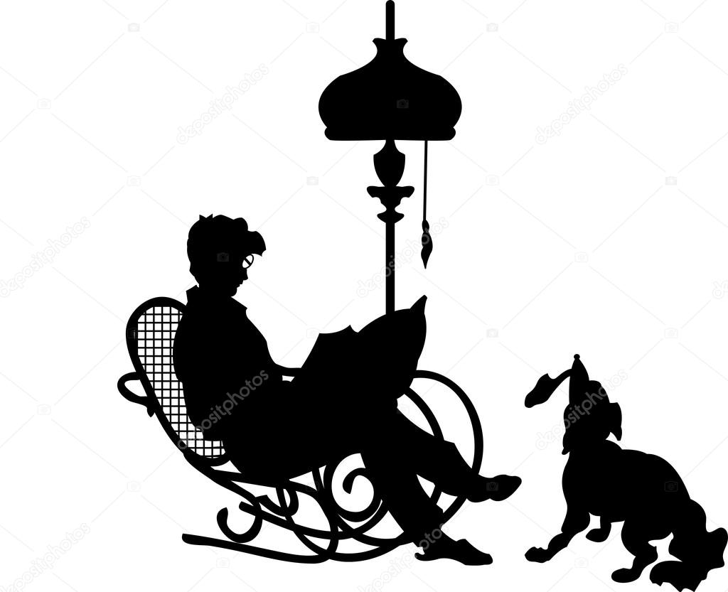 Silhouette of a man in a chair