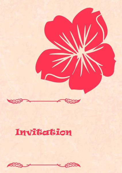 Carte de mariage ou invitation avec fond floral abstrait — Image vectorielle