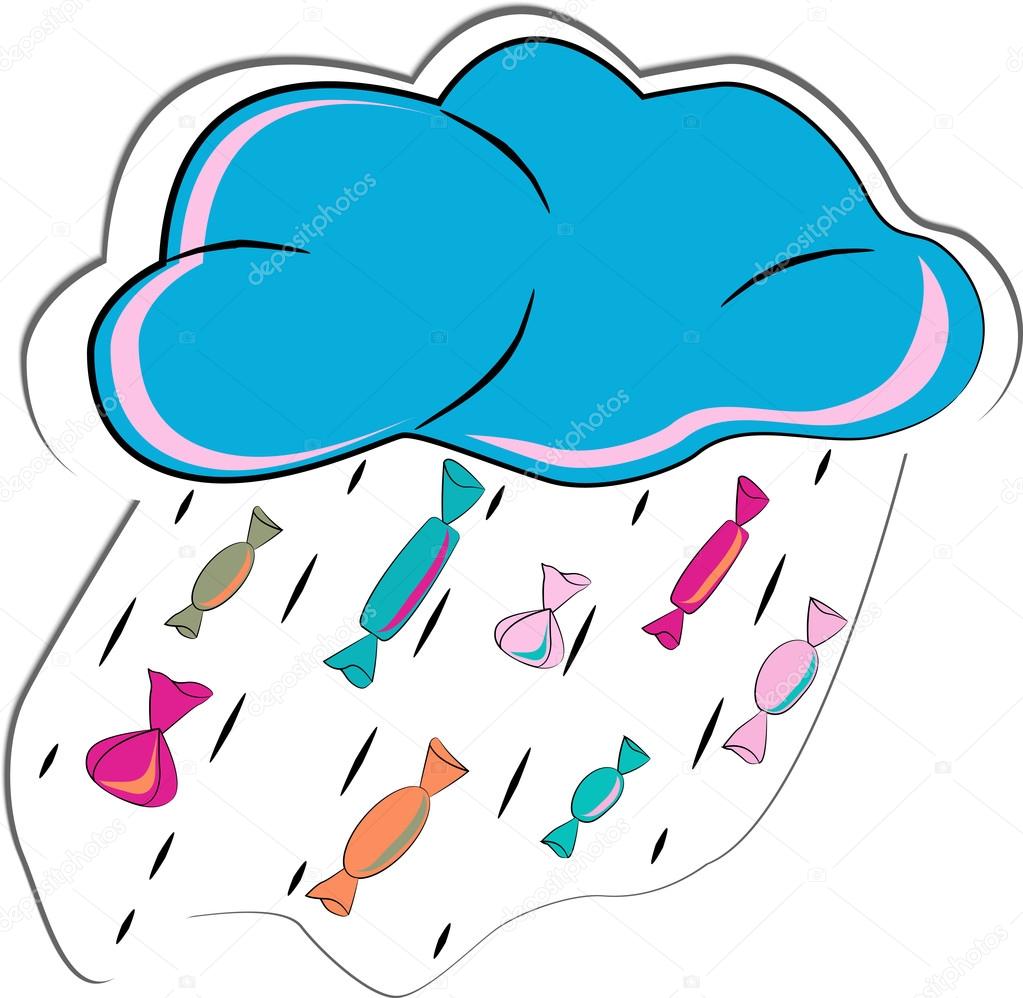 Candy rain cloud. Vector illustrtation
