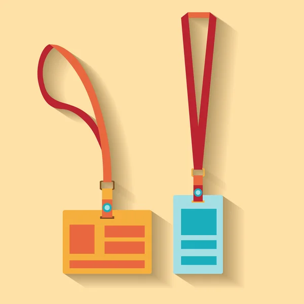 Şablon, düz tasarım. Kordon, Retraktörü sonunda rozeti