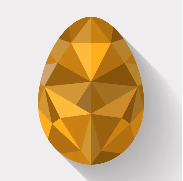 Polígono de diseño plano de huevo dorado. Ilustración vectorial . — Vector de stock