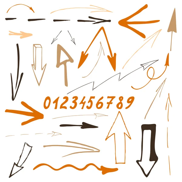 Sketch arrow set — Stock Vector