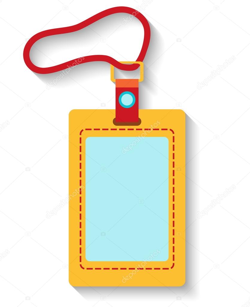 Flat design luggage tag isolated on white background. Vector illustration