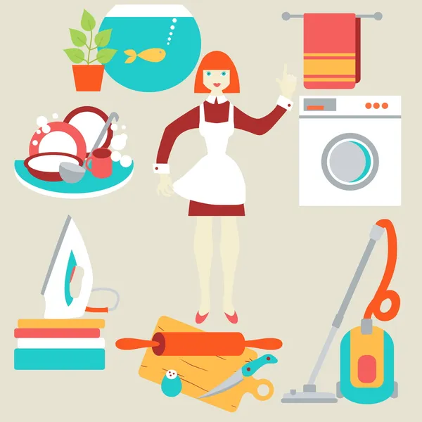 ev iş kavramı. vektör çizim. düz tasarım.