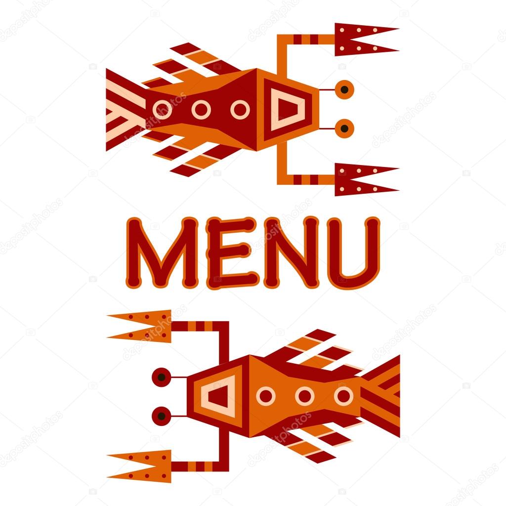 Logo, geometric design for seafood menu