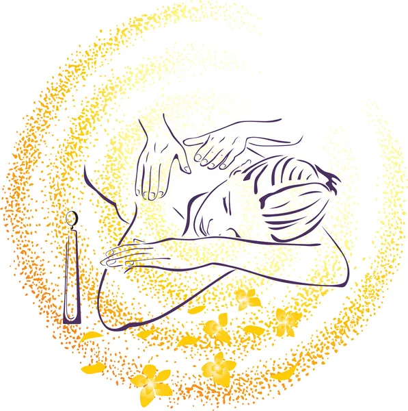 Illustration zur Wellness-Massage — Stockvektor