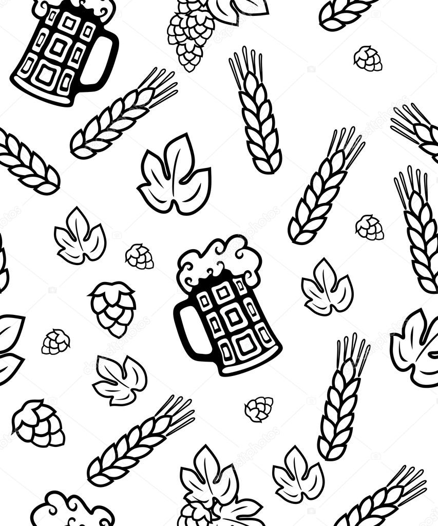 Beer background - seamless