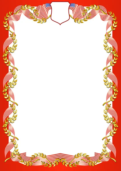 Frame with USA flags — Stock Vector