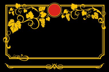 üzüm kare - şarap etiketi