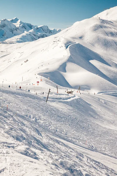 Krásný pohled na ski areál v adelboden — Stock fotografie