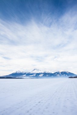 yüksek tatras dağ kar ile kaplı Kış döneminde, Slovakya için görüntüleme