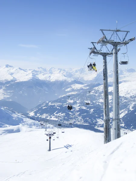 Vista para estância de esqui em Lenzerheide, Grisons, Suíça — Fotografia de Stock