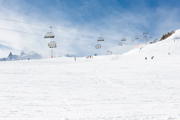 Θέα στη κοιλάδα montafon από golm χιονοδρομικό κέντρο, Αυστρία, Ευρώπη — Φωτογραφία Αρχείου