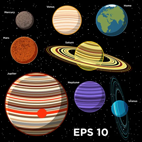 Planets of the Solar System Stock Vector