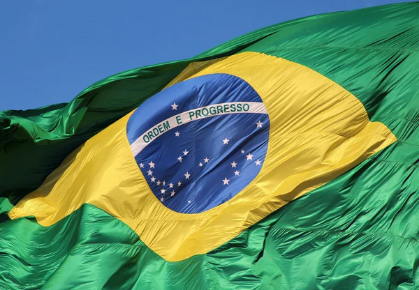 Bandiera Brasiliana Dettaglio — Foto Stock