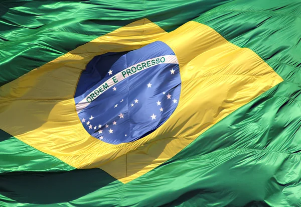 Bandiera Brasiliana Dettaglio — Foto Stock