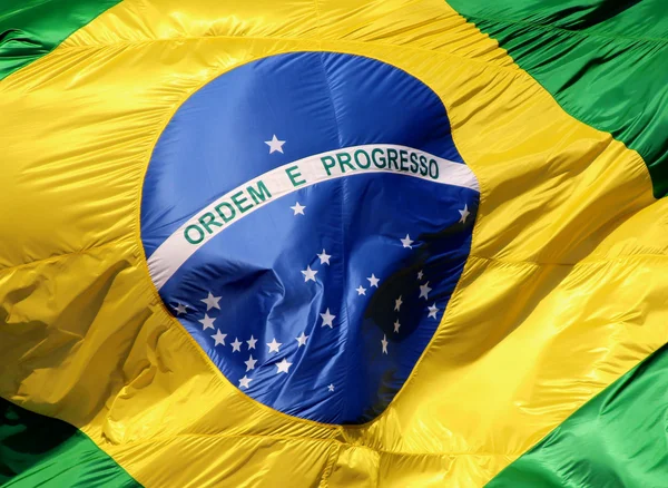 巴西国旗-特写 — 图库照片