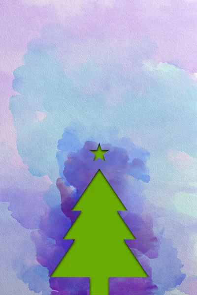 Noel ağacı - arka plan - suluboya