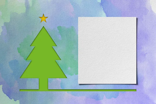 Noel ağacı - arka plan - suluboya