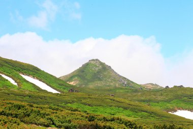 mt.akadake, daisetsuzan milli park alanında hokkaido, Japonya