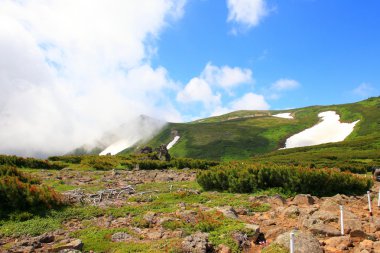 mt.akadake, daisetsuzan milli park alanında hokkaido, Japonya