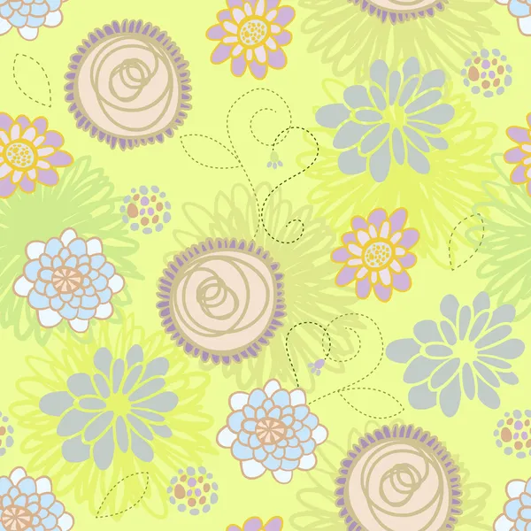 Textura sem costura com flores — Vetor de Stock