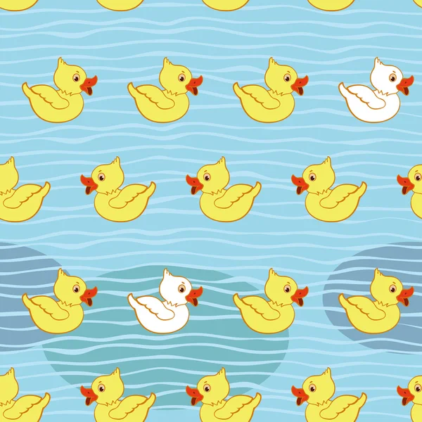 Seamless pattern with ducklings — Stock Vector