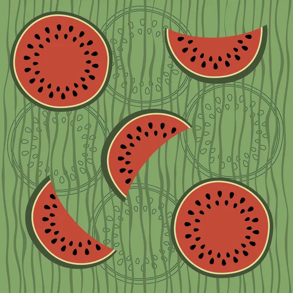 Seamless pattern with water-melon — Stock Vector
