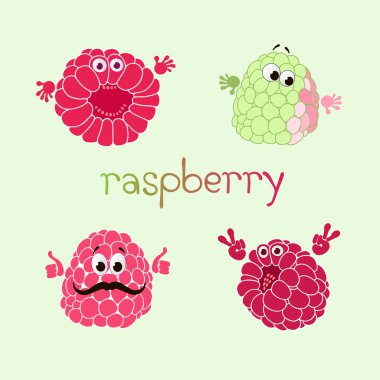Vector illustration of doodle raspberry. clipart