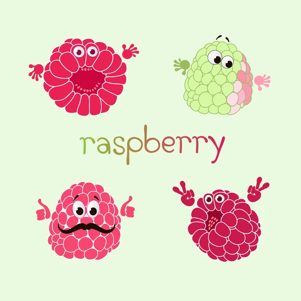 Vector illustration of doodle raspberry. — Stock Vector