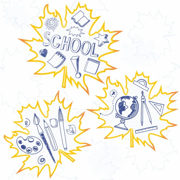 Skolan. doodles bakgrund — Stock vektor