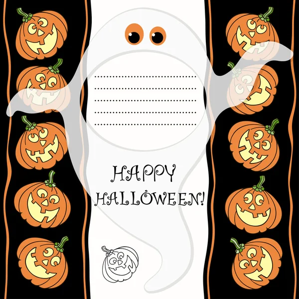 Tarjeta de felicitación de Halloween con lugar para el texto — Archivo Imágenes Vectoriales