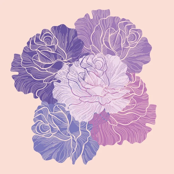 Bouquet de roses. Illustration vectorielle . — Image vectorielle