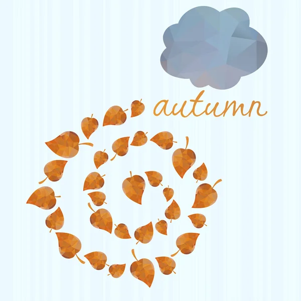 葉と雲と秋の背景. — ストックベクタ