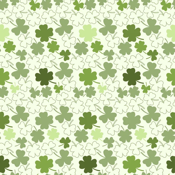 Seamless clover pattern, vector background for St. Patrick's Day — Stock Vector