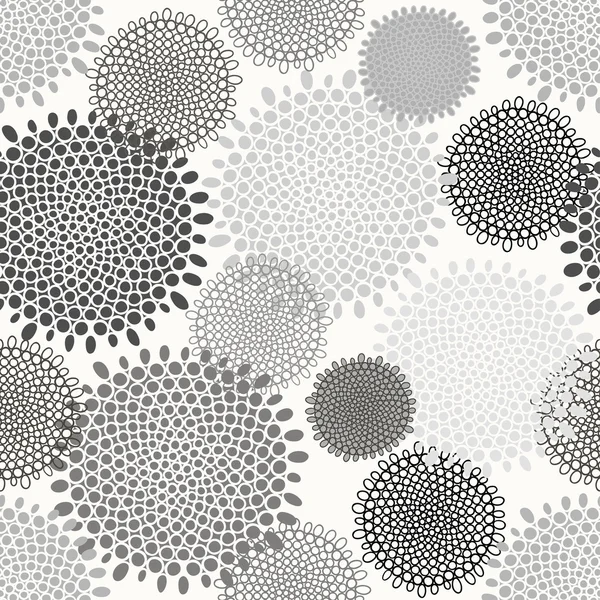 Patrón sin costura floral abstracto. Fondo monocromo — Vector de stock