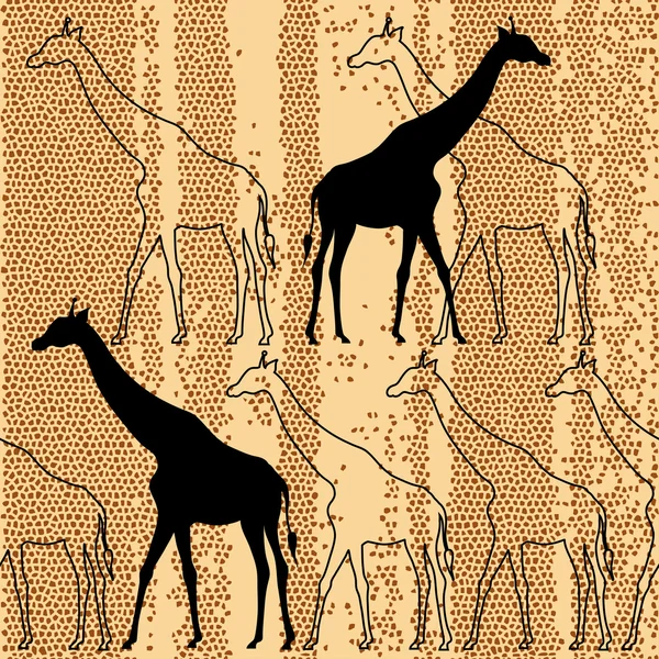 无缝模式与长颈鹿 — 图库矢量图片