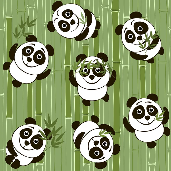 pandalar bambu zemin üzerine